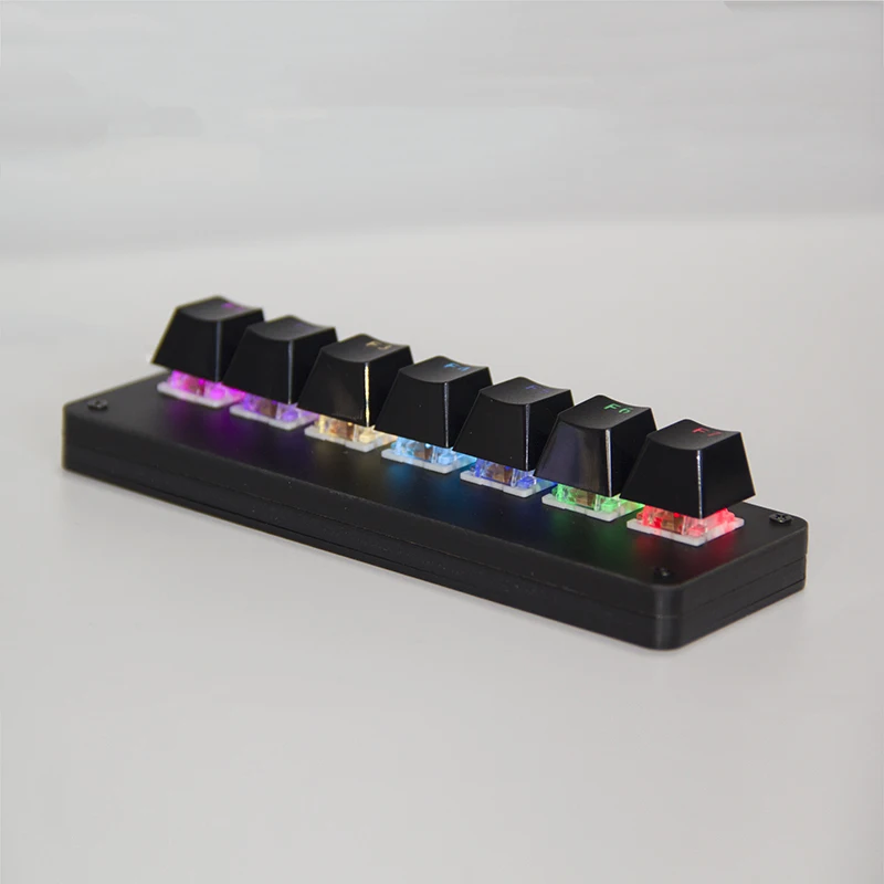 RGB Mini Gaming Keypad 7 keys OSU! Mechanical Keyboard Macro Programming Gateron / Cherry Keyboard Software setting Window MAC