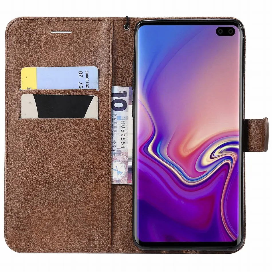 Solid Color Wallet Case For Huawei Enjoy 10E 10S 20 Plus Pro Z Honor 20 Lite 8A 8C 8S 8X 9A 9C 9S Play 4 Y5P Y6P Y7P 10 9 8 D06E