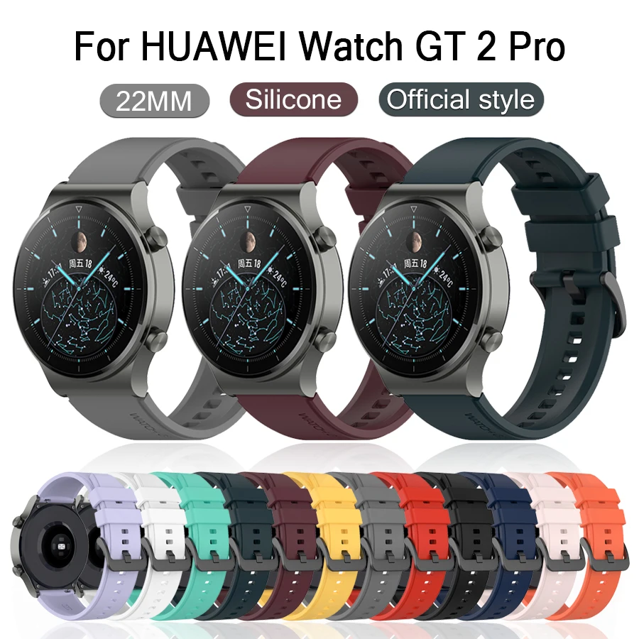 Official Silicone Strap For Huawei Watch Gt 2 Pro Sport Rubber Original Watch band For Huawei Gt2 Pro Wristband Replace Bracelet