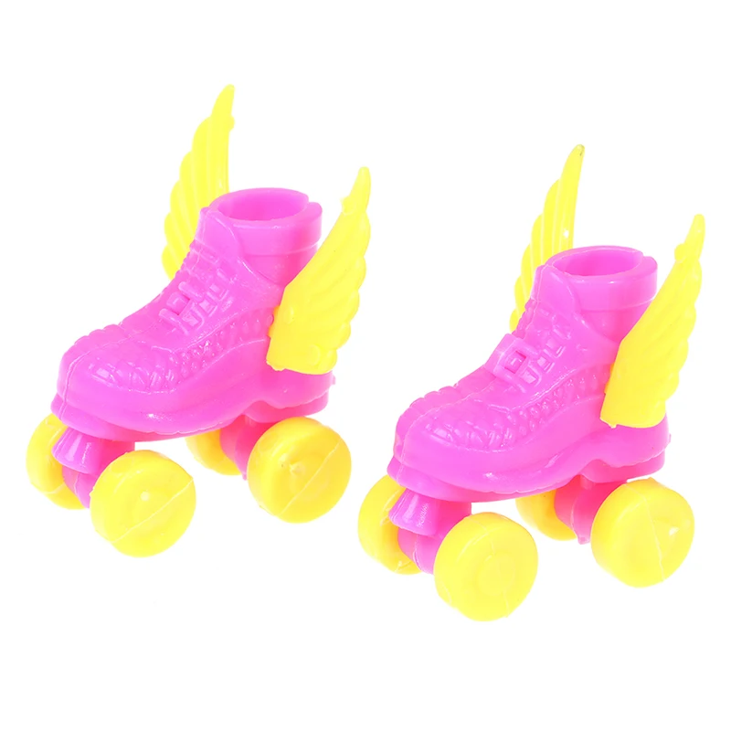 Set de 4 unids/set de patines decorativos para niñas, zapatos de muñeca de lujo, casco para Barbie, juguetes para niñas, regalos para niñas, novedad