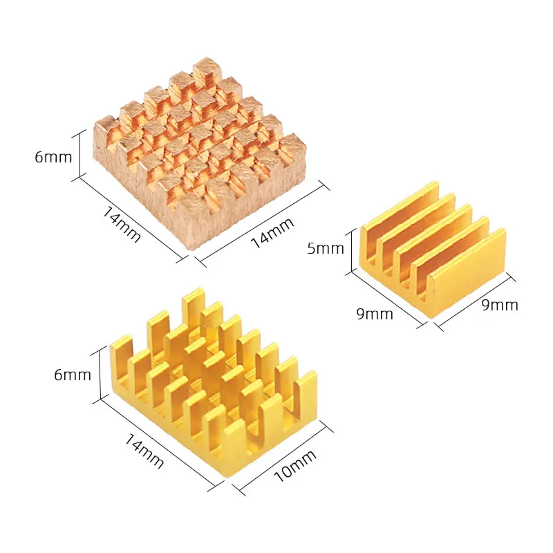 Radiador Raspberry Pi 4B, kit de refrigeración de radiador de aluminio, 3 Cooper, RPI142 para S ROBOT