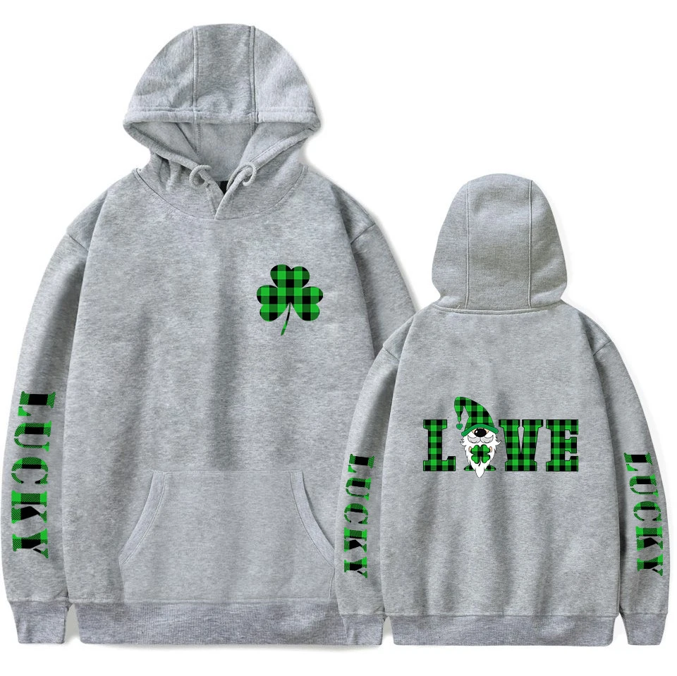 St. Patrick's Day Hoodies Lucky Shamrock Hoodies Pullover Letter Printing Pullovers Men Women Streetwear