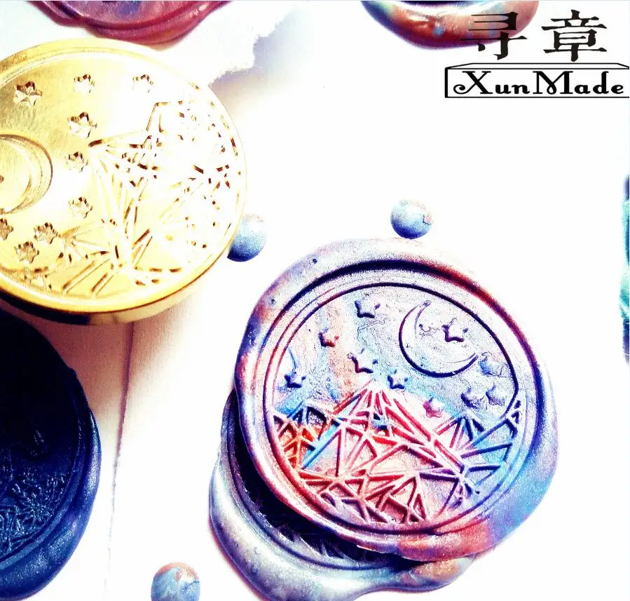 plant seal whale mushroom Fern leaf Mountain Whale mushroom fern leaf moon deep sea elk Paint seal wax stamp wax sealing stamp
