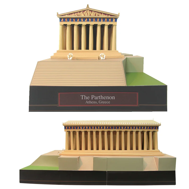 Griechenland Parthenon Tempel Mini 3D Papier Modell Haus Papercraft DIY Kunst Origami Gebäude Teens Erwachsene Handgemachte Handwerk Spielzeug QD-163