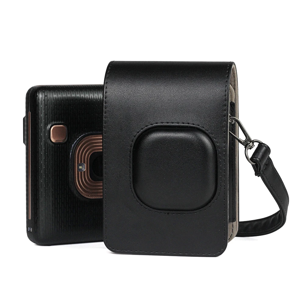 PU Leather Mini Retro Style Travel Case Camera Case Replacement For Fujifilm Instax Liplay Hybrid Camera With Shoulder Strap