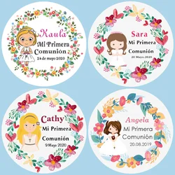 100PCS, communion baptism for girls, my first communion sticker label, custom add your name and date, custom sticker baby shower