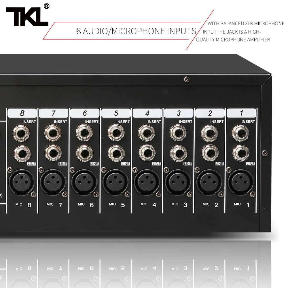 Imagem -02 - Tkl-mixer de Rack de Áudio Profissional dj Mixing Console Gravação Usb Microfone Som Xlr Bluetooth 12 Canais 48v