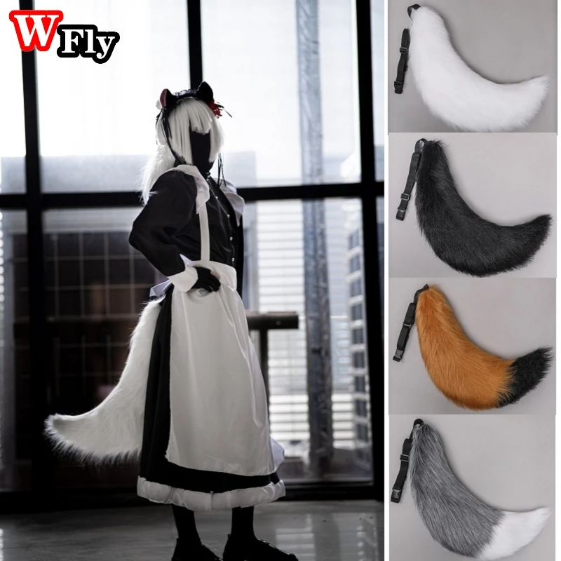 Harajuku Sexy Woman lovely Lolita wolf Fox tail Ornaments Big Plush tail Anime cosplay Props Accessories