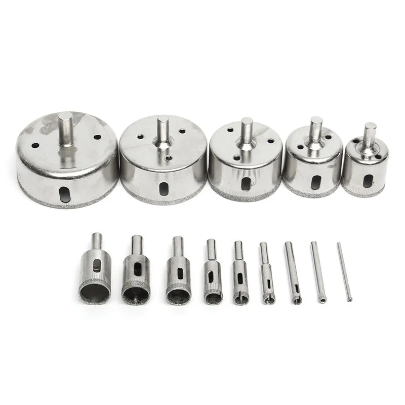 Imagem -03 - Buraco Viu 370 mm Diamante Revestido Núcleo Buraco Viu Broca Conjunto Ferramentas para Telhas de Vidro Mármore Porcelana Perfuração Ferramentas Elétricas 14 Peças