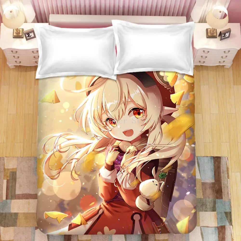 

Bedding Set Game Genshin Impact chongyun 3d Duvet Cover Set Comforter Bed Linen Twin Queen King Single Size Dropshipping Cartoon