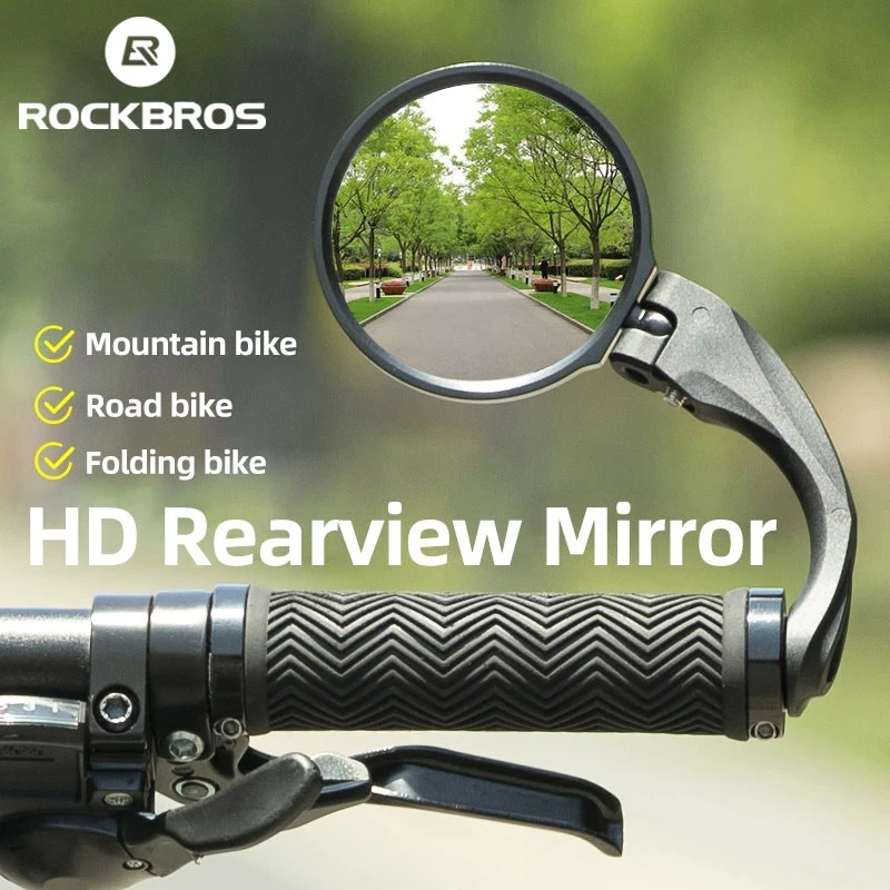 ROCKBROS Bike Mirrors 360° Adjustable Bicycle Rear View Mirror Wide Range Rearview Mirror MTB Bicycle Handlebar Mirror Cycling