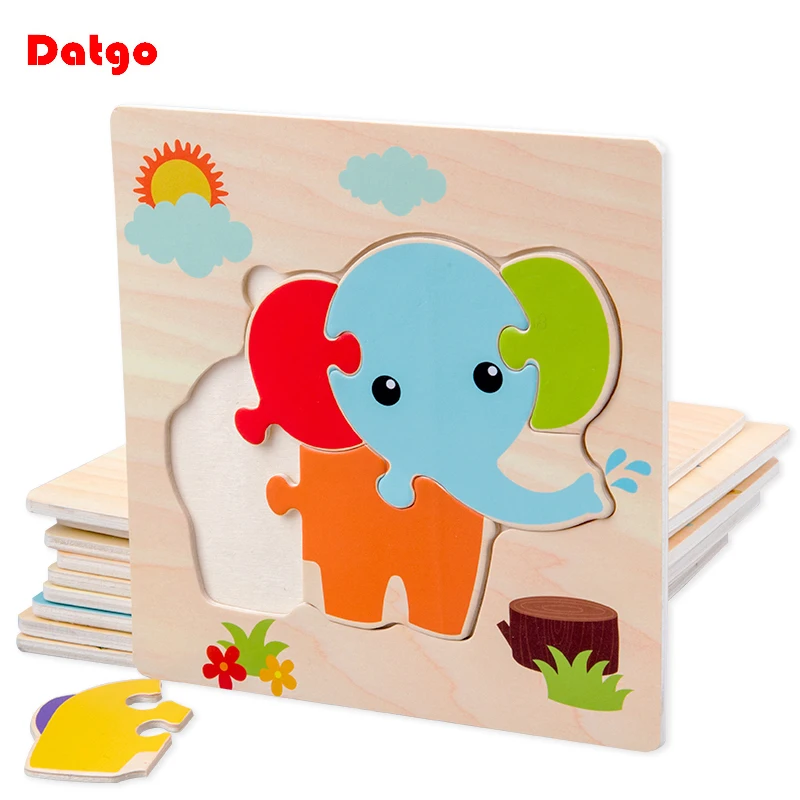 Puzzle 3D en bois animaux éducatif pour enfants