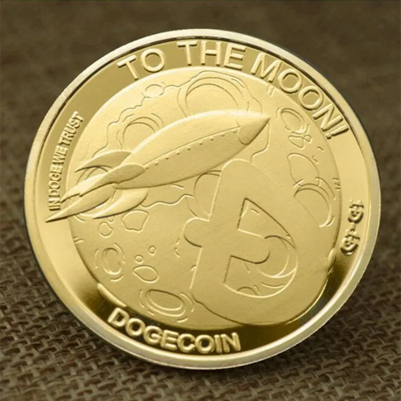 4 Pcs Non Magnetic Bitcoin Dogecoin Animal Pet Crypt Gold Silver Plated 40 Mm Doge Coin Go To The Moon Collectible Coin