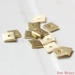 DIY Supply-80 Pieces Raw Brass Flat Square Spacer Beads - 6x6mm (3027C)