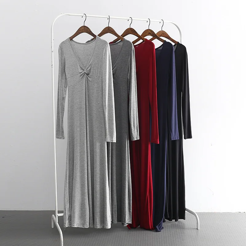 Large Sizes pijama Slim Bottom Dress Sexy Modal Long Sleeve Dresses Elegant Tempting Women Robe New Arrival Loose Nightdress