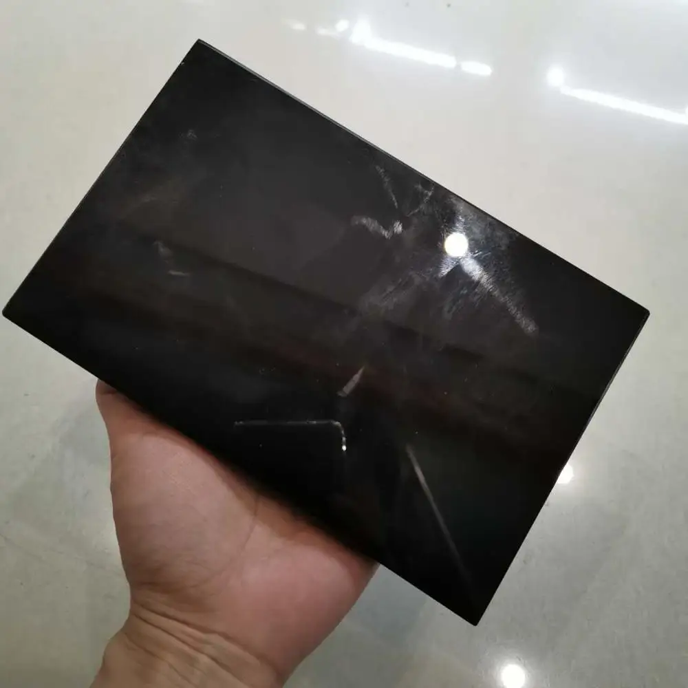 12*18cm Natural Black Obsidian rectangle for feng shui decoration