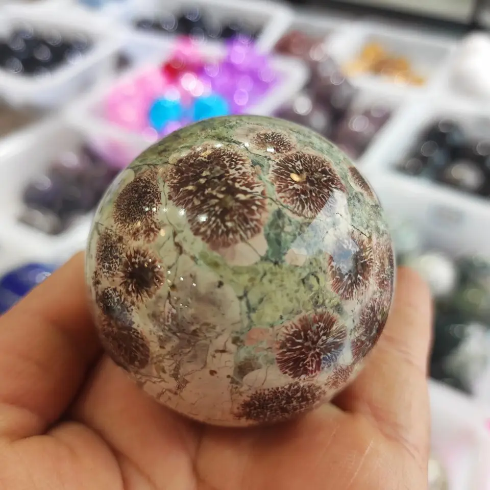 

1pcs Natural Money agate Sphere Energy Agate Quartz Crystal ball Crystal Sphere Ball Healing Energy stone Madagascar