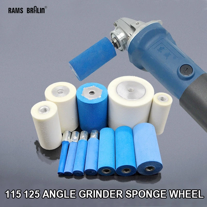 Sponge Polishing Wheel on 115 125 Angle Grinder Contact Wheel Sanding Abrasive Sleeves Set