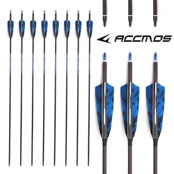 6-12pcs ID6.2MM Pure Carbon Arrows Spine 250 300 350 400 500 600 700 800 Shaft Length 32 Inchesfor Recurve/Compound Bow Hunting