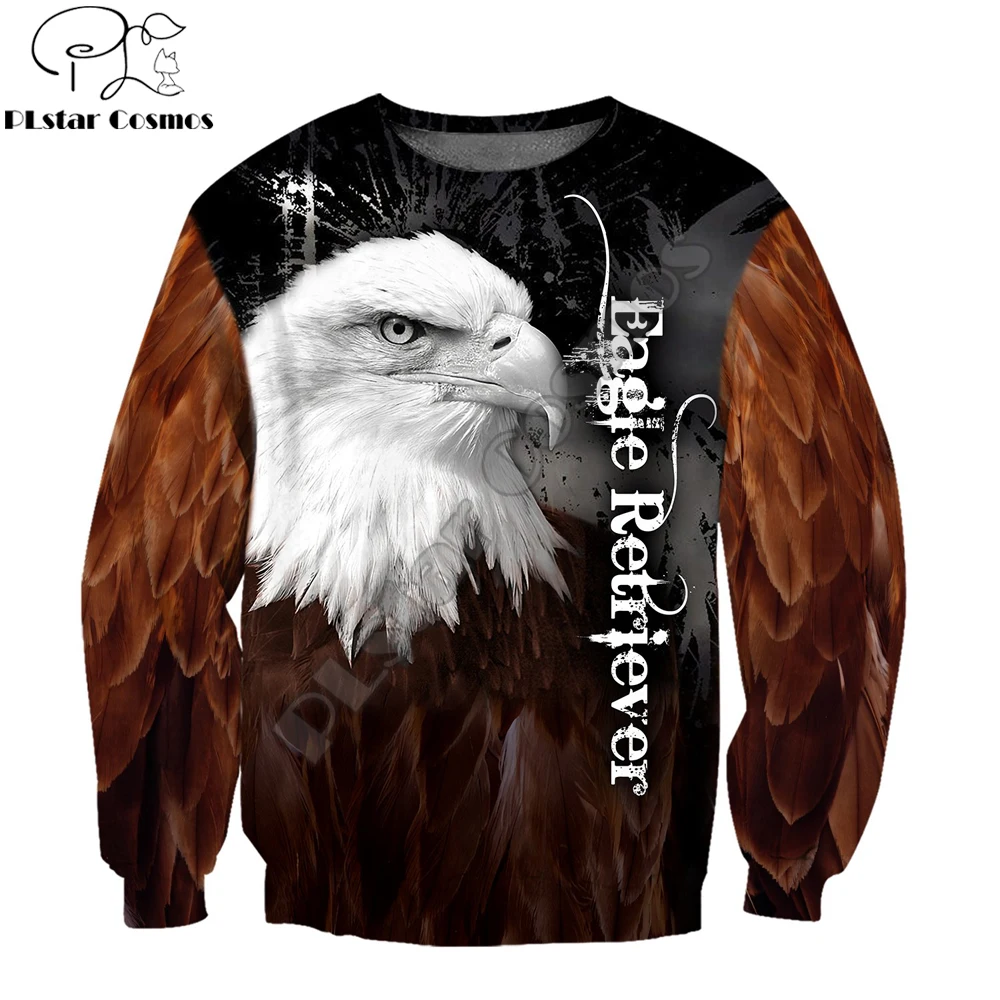 Mooie Dier Liefde Eagle 3D Gedrukt Mode Heren Herfst Hoodie Sweatshirt Unisex Streetwear Casual Zip Jas Trui KJ516