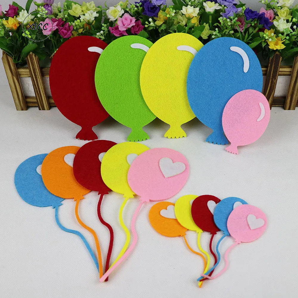 T-N Colorful Balloon Kindergarten Wall Paste NonWoven Felt Fabric School Home Kids DIY Crafts Color Blackboard Layout Decoration