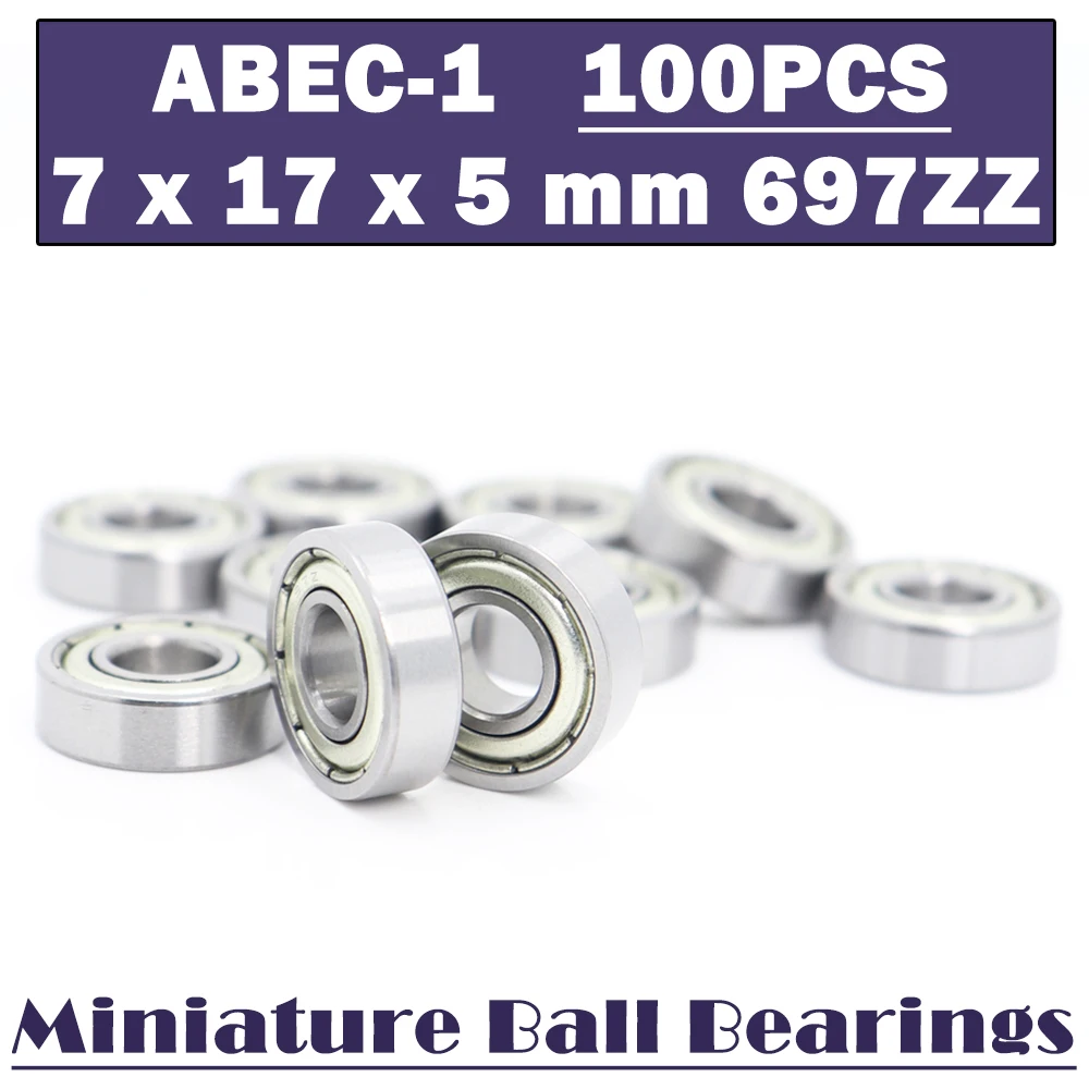 

697ZZ Bearing ( 100 PCS ) 7*17*5 mm Miniature Ball Bearings 619/7ZZ