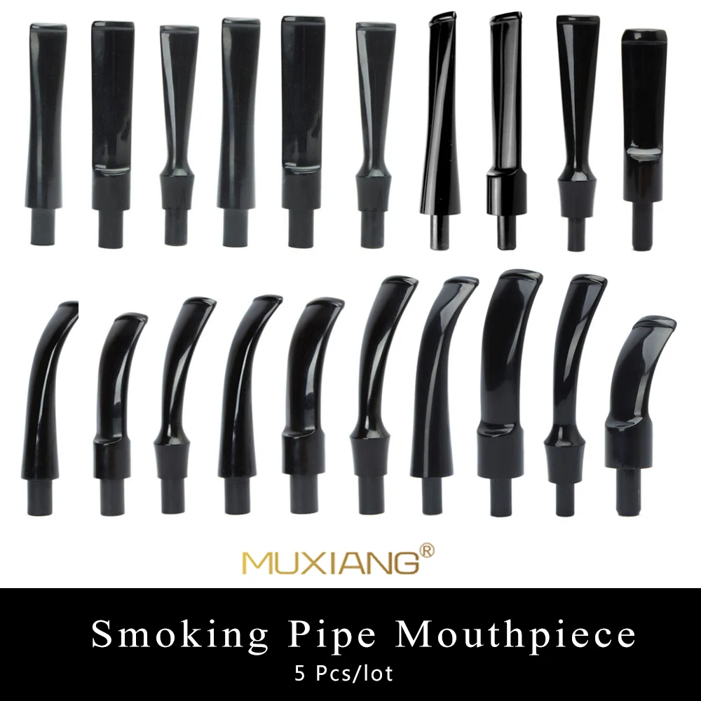 RU-MUXIANG 5 Pcs/lot Smoking Pipe Specialized Acrylic Tobacco Pipe Mouthpiece Mix Flexible Choice Tube Holder Mouthpiece