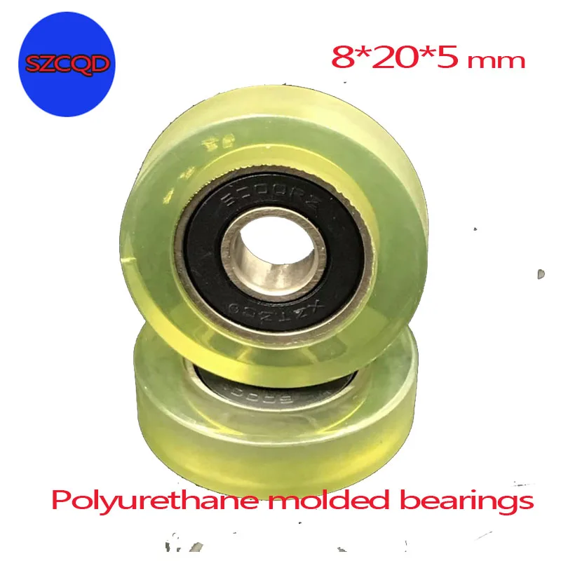 

2 шт. 8*20*5 мм, Poliuretano PU, Mancais 688, Rodas Revestidas de Borracha Para Resistência ao Desgaste, Mancais de Polia, Ro