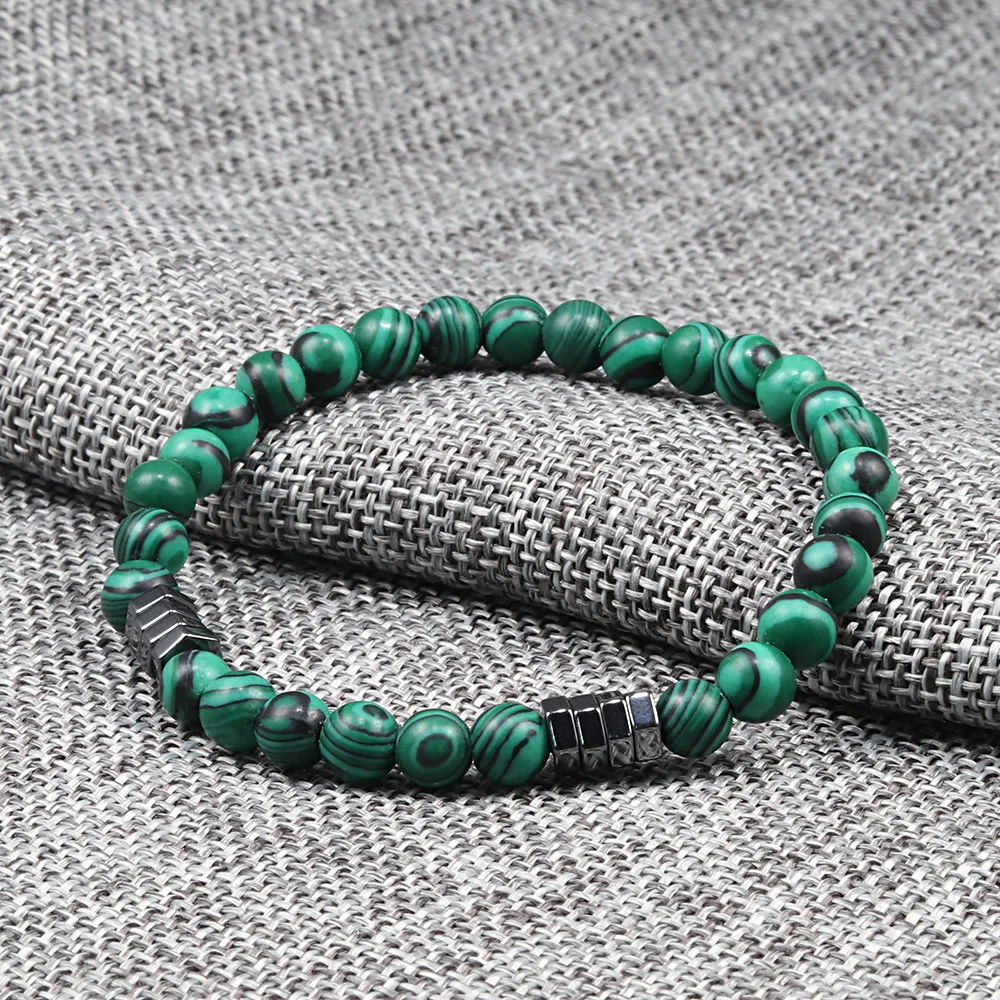 6mm Luxury Thin Men Bracelet Hematite Tiger Eyes Lava Natural Stone Beads Homme Bracelets & Bangles Energy Yoga Jewelry Pulseira