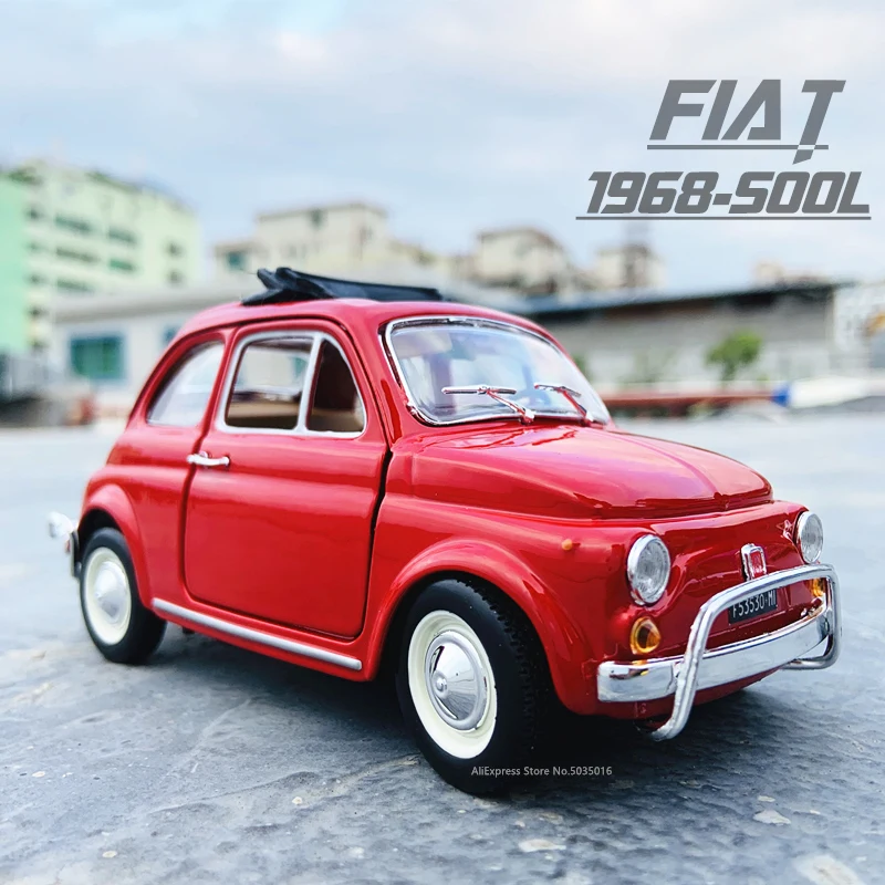 Bburago 1:24 1968 Fiat 500L simulation alloy car model crafts decoration collection toy tools gift