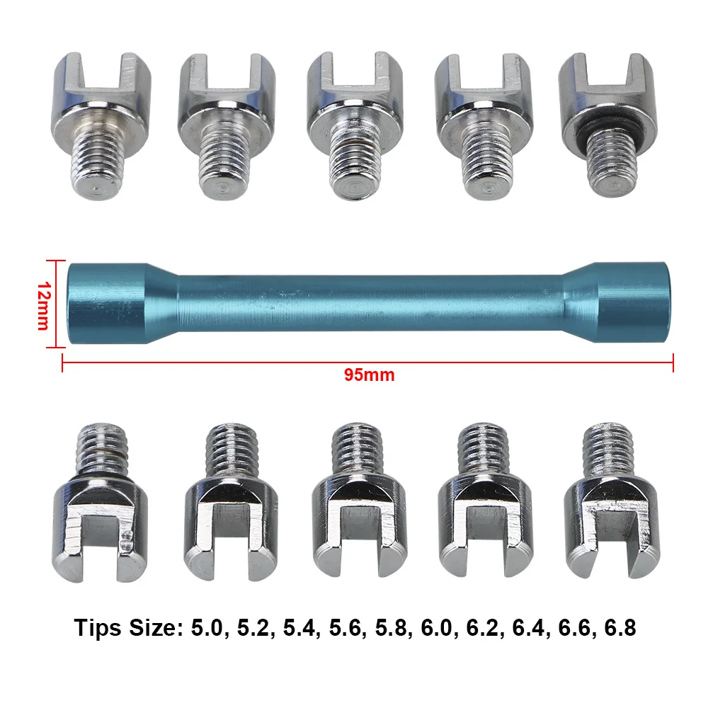 Conjunto de chave de raio de motocicleta, ferramenta de reparo com 10 peças, pontas endurecidas, 5.0 ~ 6.8, ajuste de tensão de raio para a maioria das motos