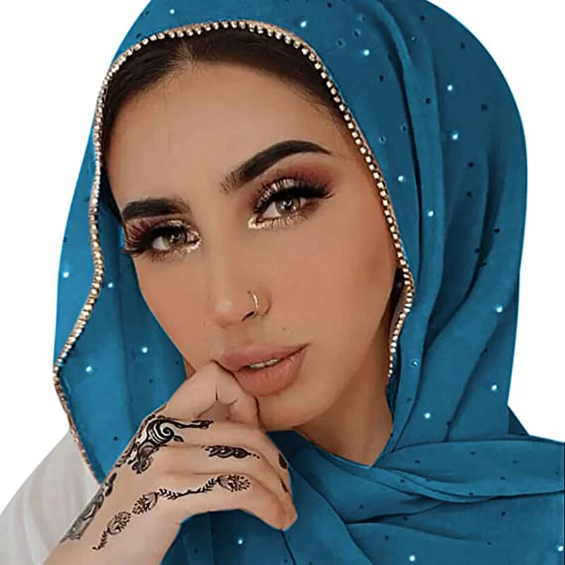 Muslim Underscarf Women Veil Hijab Bonnet Muslim Women Scarf Turbans Head For Women Women\'s Hijabs Diamond Headscarf Islamic