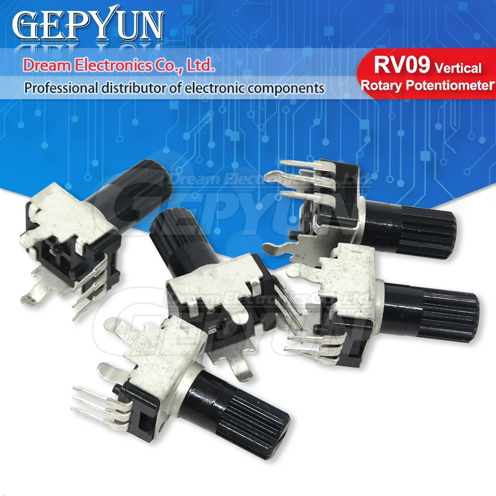 10PCS RV09 vertical 12.5mm 1K 2K 5K 10K 20K 50K 100K 1M 0932 Adjustable Resistor 9 Type 3Pin Seal Rotary Potentiometer