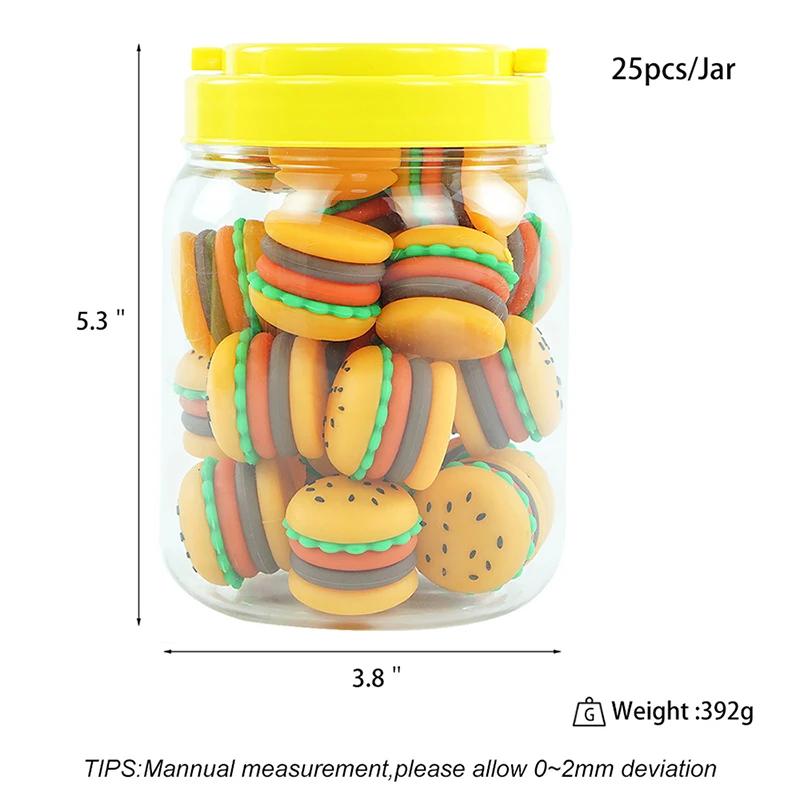 Silicone Containers with Lid, Mini Storage Box, Burger Design, 5ml, 25Pcs