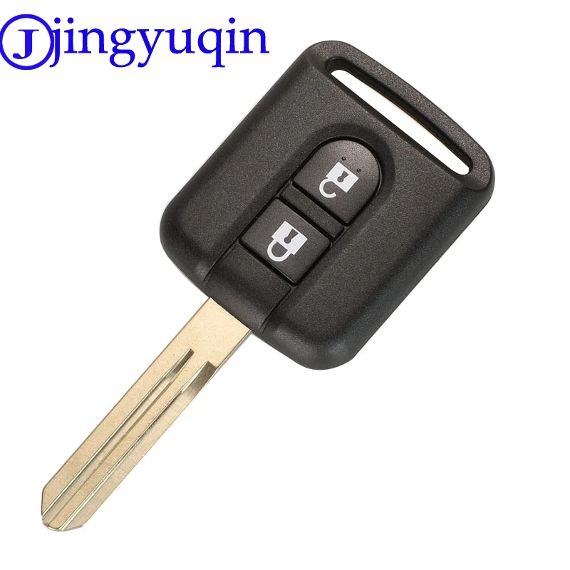 Jingyuqin-carcasa para llave de coche, mando a distancia de 2 botones para Nissan Qashqai Navara Micra NV200 Patrol Y61 2002-2016