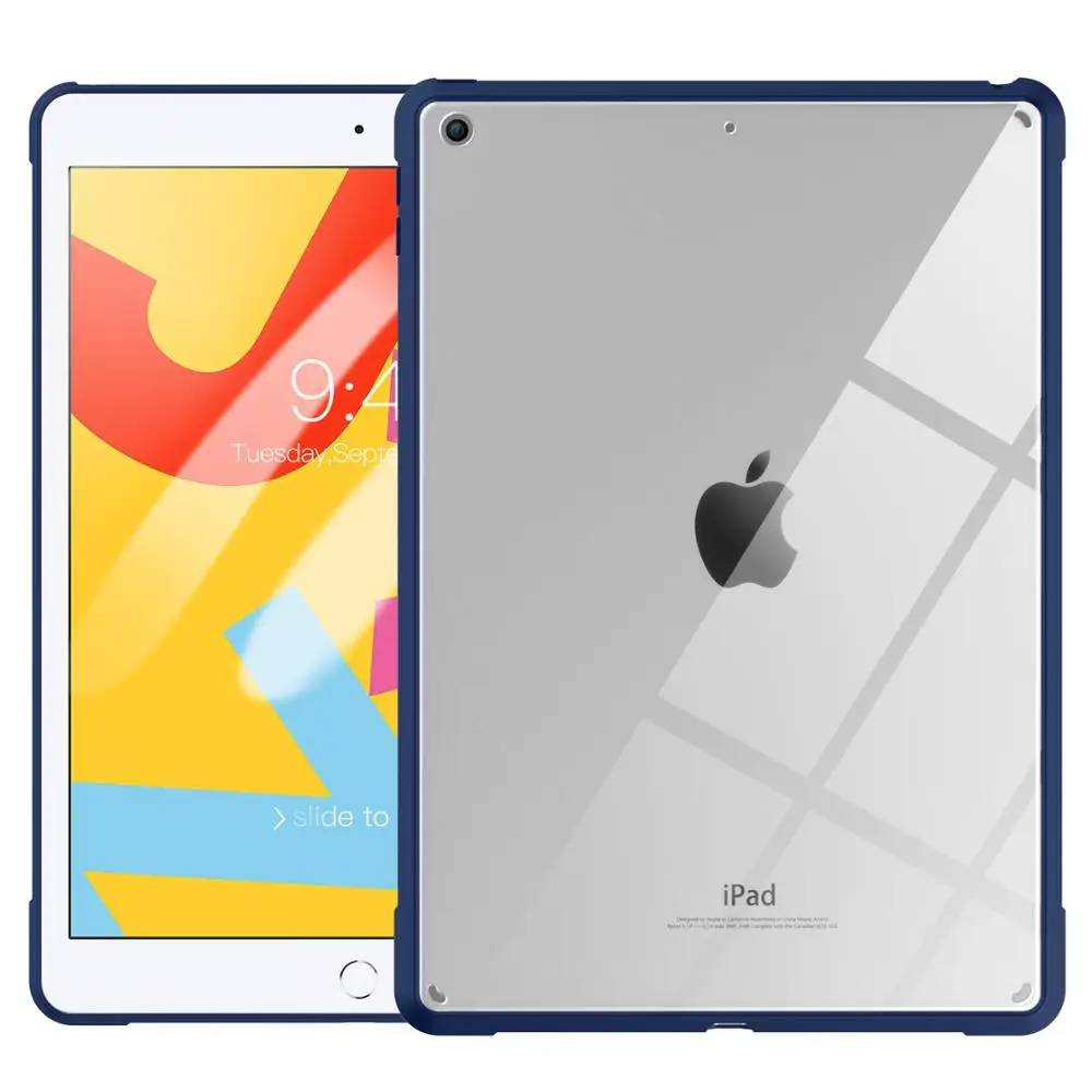 

Case for New iPad 7th Generation 10.2" 2019, Ultra Slim Lightweight Premium Shock Absorbant Flexible TPU Air-Pillow Edge Clear