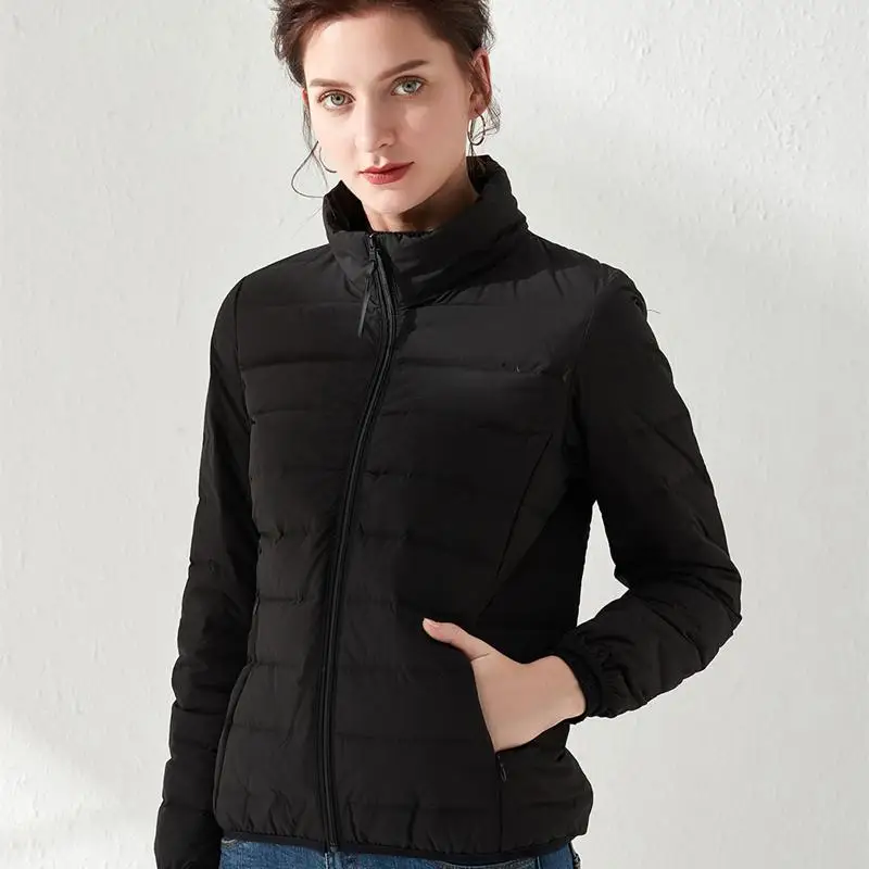 Doudoune imperméable Ultra légère pour femme, manteau de haute qualité, décontracté, col montant, bouffant, Portable, JK-814