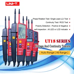 UNI-T UT18C/UT18D Tester di tensione indicatore Volt rilevatore di continuità sequenza trifase multimetro digitale