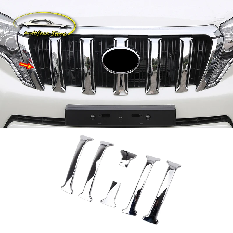 

ABS Chrome For Toyota Prado J150 GX GXL Land Cruiser 2014 2015 2016 2017 Grille Grill Molding Around Cover Trim Car Styling