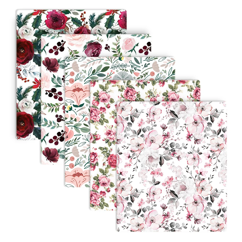 50*145cm Patchwork Spring Flower Printed Polyester Cotton Fabric for Tissue Sewing Quilting Fabrics Needlework Material DIY