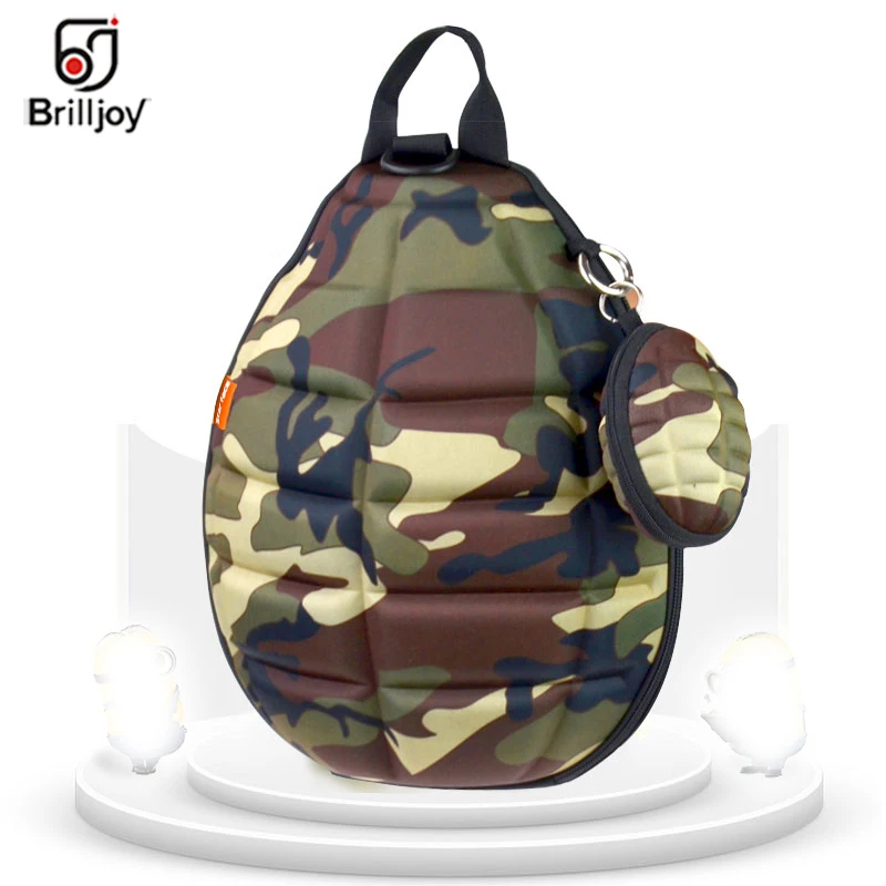 Imagem -02 - Briljoy Mochila Infantil Mochila Feminina de Marca Designer Criativo Desenho Camuflagem Lazer Mini Mochila Bolsa Escolar