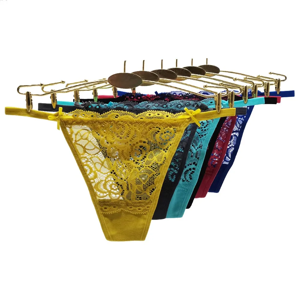 

MOONFLAME 5 pcs/lots Girls Panties 6 Color T Back Thongs Sexy Women's Underwear M L XL