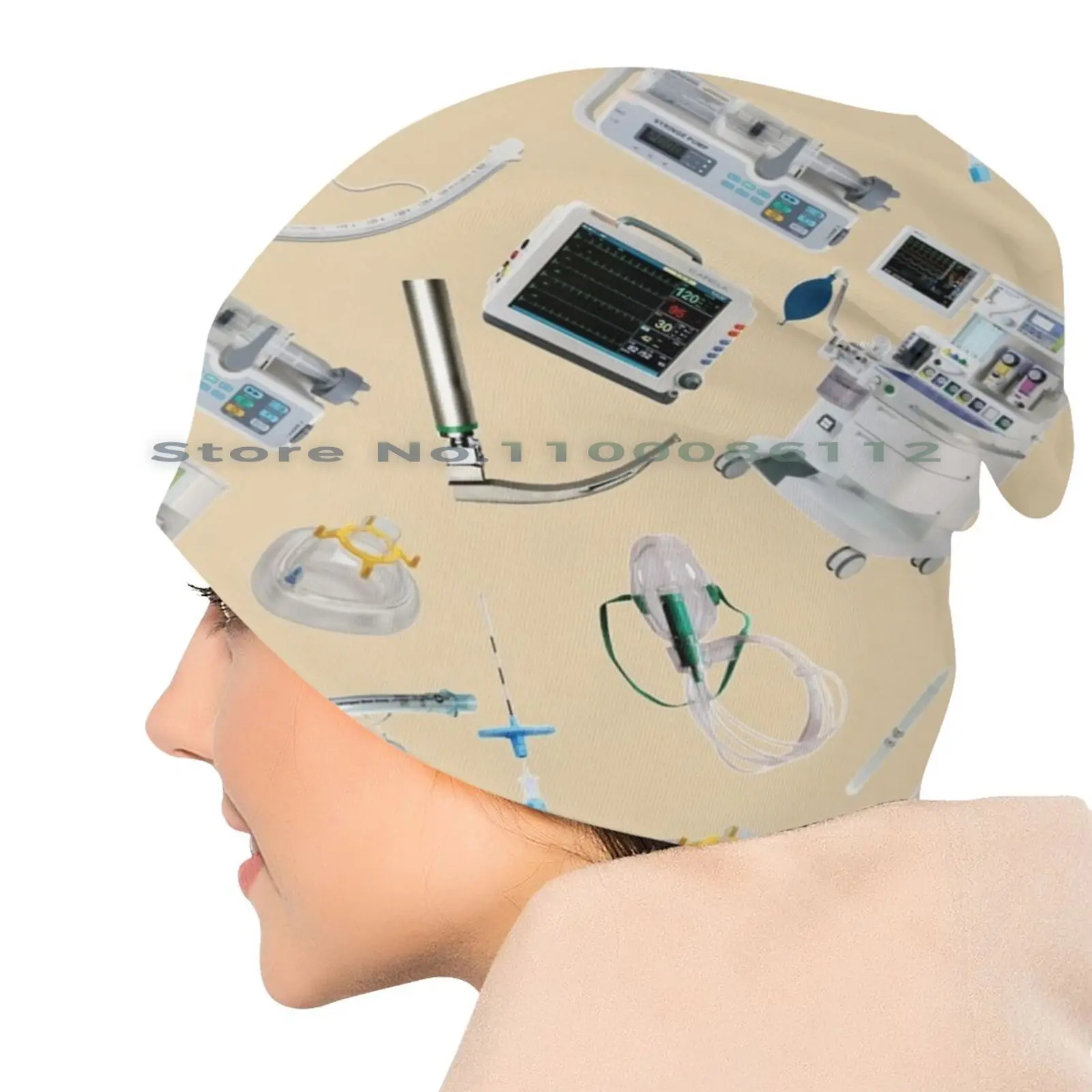 Tools Of The Trade Peach Anesthesia / Anaesthesia Beanies Knit Hat Anaesthetist Anesthesiologist Anaesthetics Anesthetics