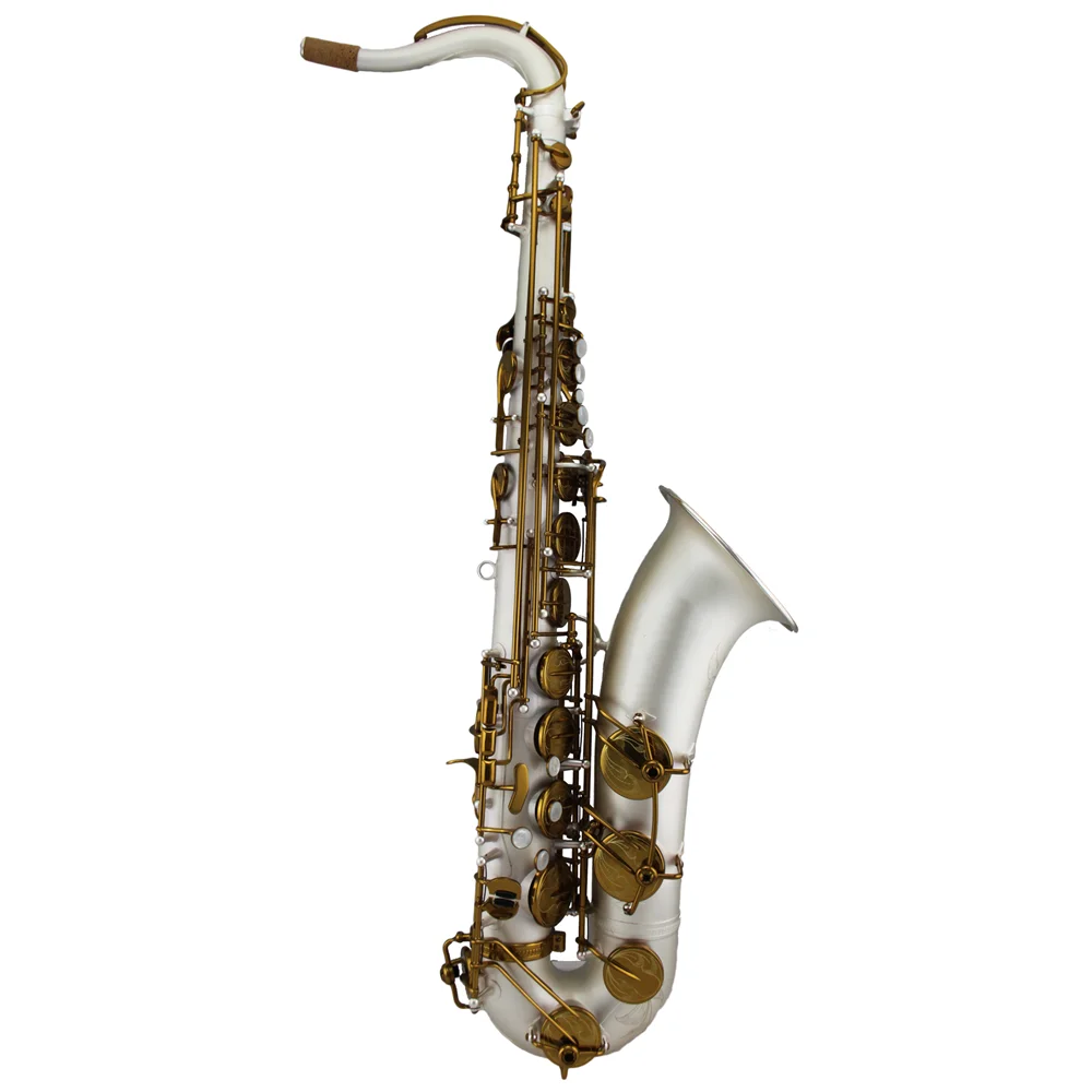 High Grade  Tenor saxophone  Silver plated body champaign gold keys