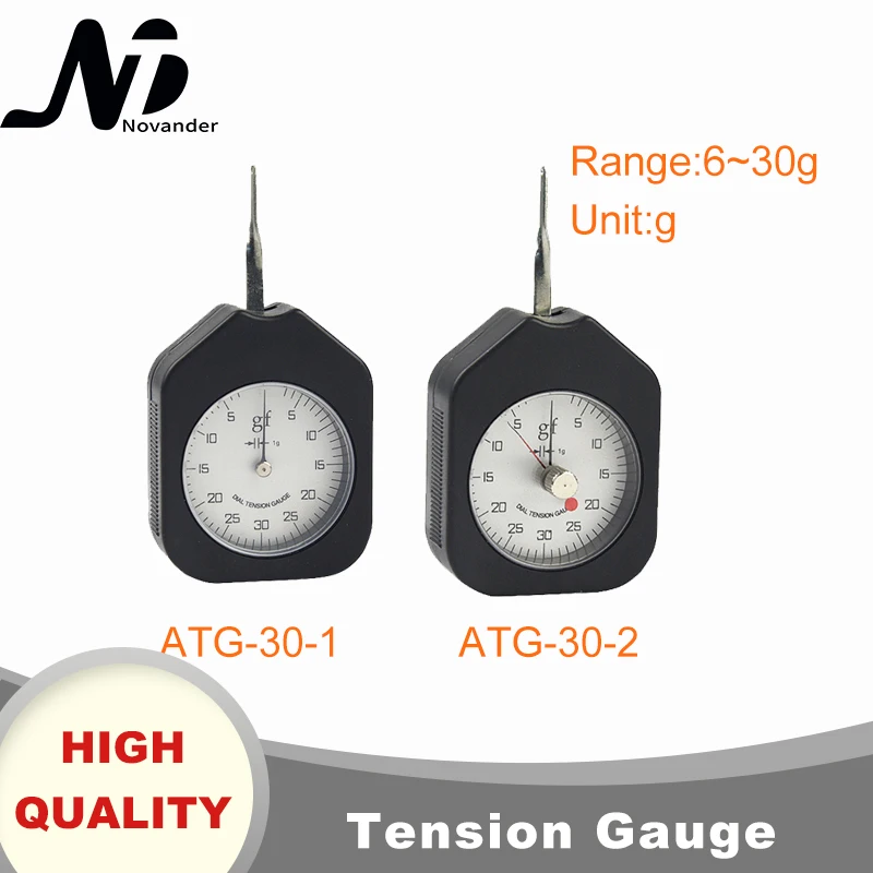 

Free Shipping 30g Analog Dial Tension Gauge Tensiometer Tabular dynamometer Lateral Tension Meter