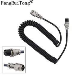 Bewinner 60cm Handy 8-pin Coiled Extension Microphone Cord - from 8-core Aviation Male Plug to 8-core Aviation Female Plug