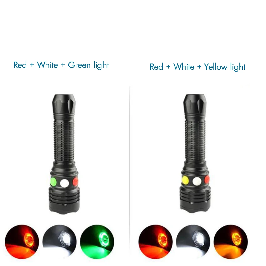 Led lanterna tática luz com 3 cores de iluminação, 7 modos de luz, magnético, porto de carregamento, para caminhadas, acampamento, emergência