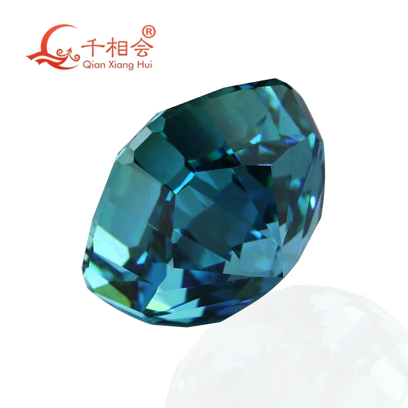

10mm Paraiba color Cushion Shape Cubic Zirconia Loose Stone Brilliant Crushed Ice Cut Simulated Gemstone for Jewelry Making