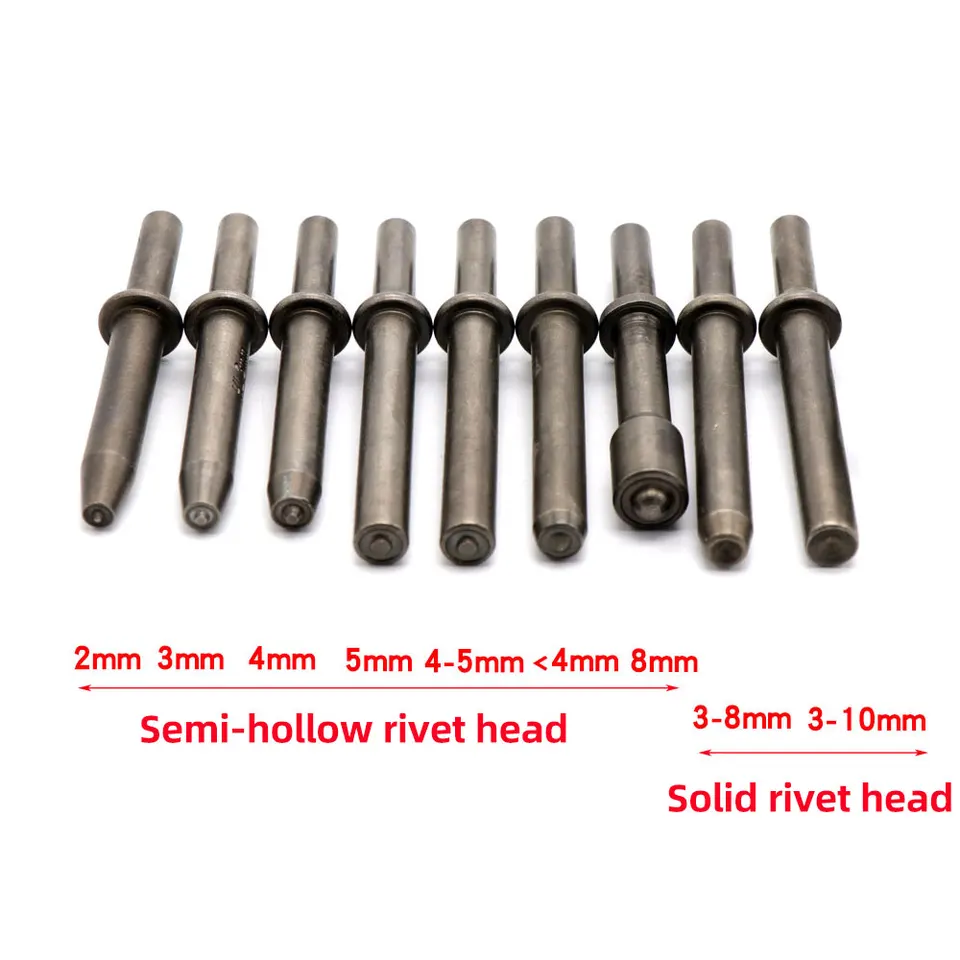 Kit De Remachadora Neumática Con 8 Cinceles De Acero Al Carbono, Para Remaches Sólidos Y Semihuecos, Tamaños 2 A 10 Mm, Herramienta Para Taller