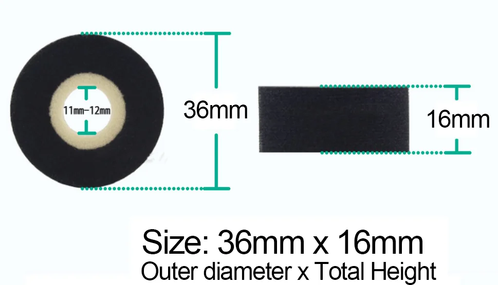 Schwarze 36x16mm 36x32mm 36x36mm 36x40mm 36x35mm 40x40mm Heißpräge-Farbwalze für 380 Kodier- und Siegelmaschine – Detail 5